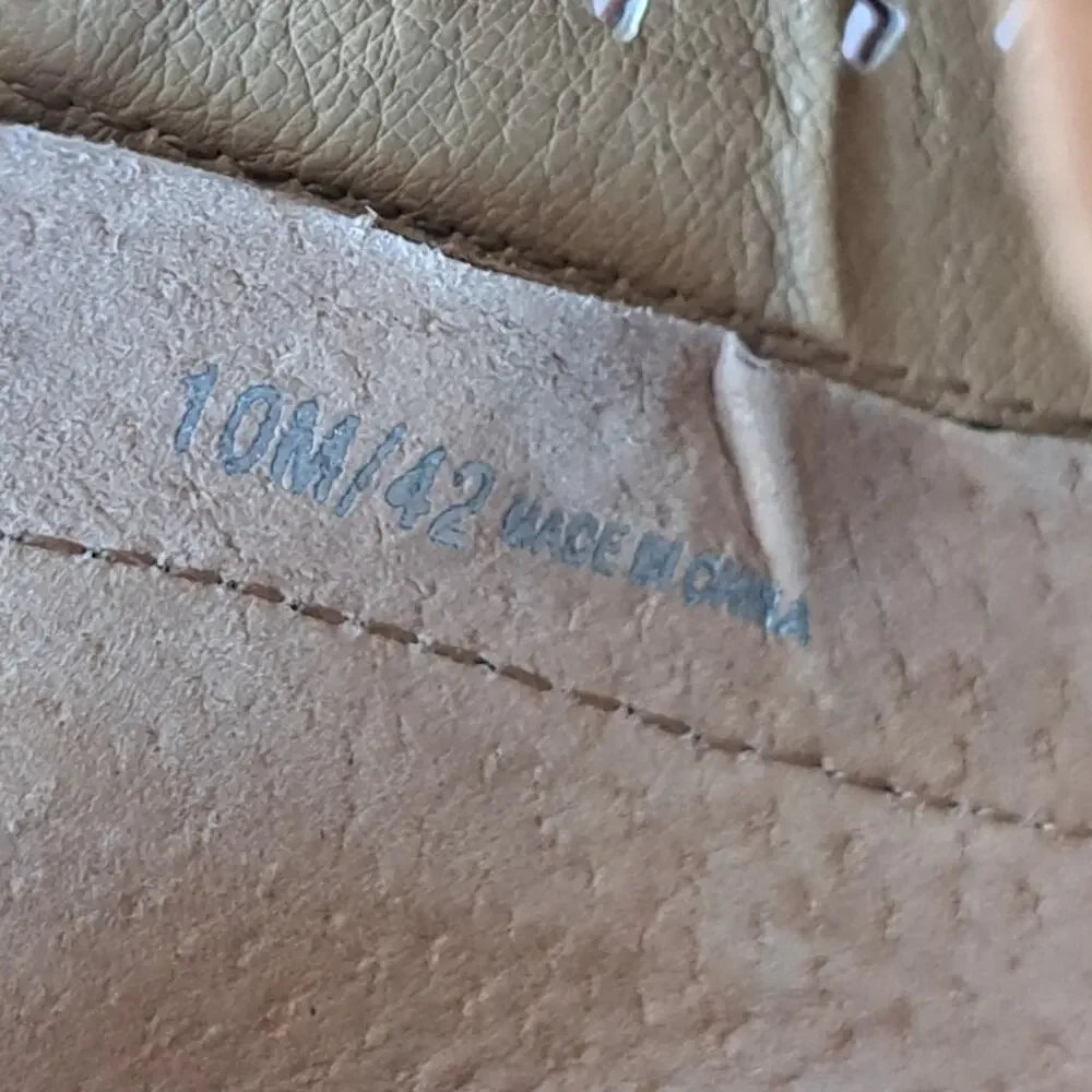 Lucky Brand Jazley Wedge Heels Size 10 Brown Perforated Leather Peep Toe Bootie